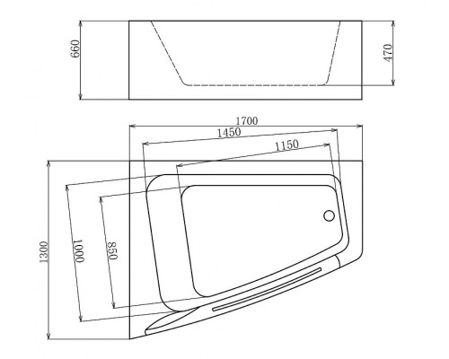 Акриловая ванна Gemy Gemy 170x130 G9056 K L С гидромассажем