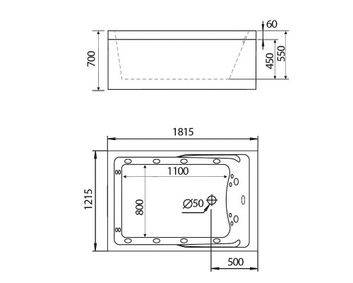 Акриловая ванна Gemy Gemy 181x121 G9061 B L С гидромассажем