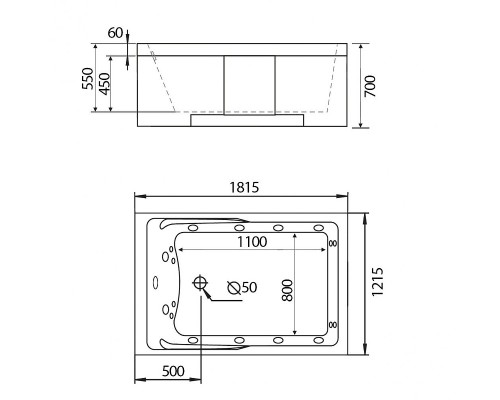 Акриловая ванна Gemy Gemy 181x121 G9061 K R С гидромассажем