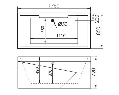 Акриловая ванна Gemy Gemy 175x85 G9065 K R С гидромассажем