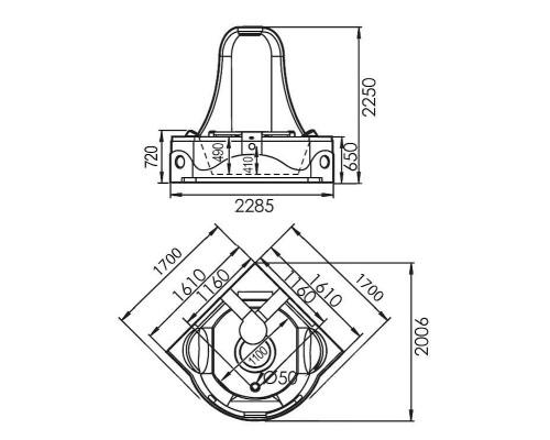 Акриловая ванна Gemy Gemy 170x170 G9070 K С гидромассажем