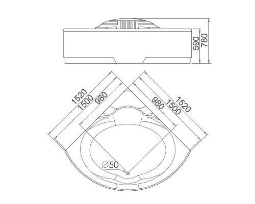 Акриловая ванна Gemy Gemy 152x152 G9082 B С гидромассажем