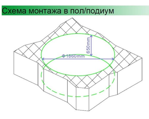 Акриловая ванна Gemy Gemy 190x190 G9090 B С гидромассажем