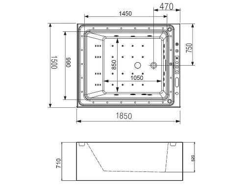Акриловая ванна Gemy Gemy 185x150 G9268 K С гидромассажем