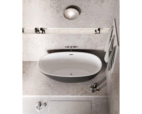 Акриловая ванна Grossman Fly 170х75 GR-1104MB цвет Черный матовый Белый матовый