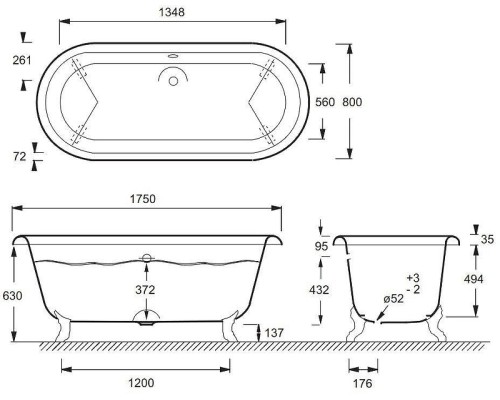 Чугунная ванна Jacob Delafon Cleo 175x80 E2901N-00 цвет Белый