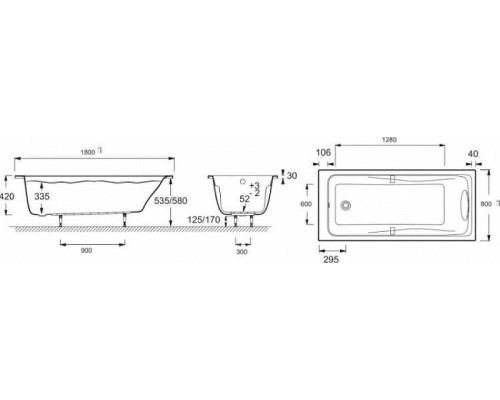 Акриловая ванна Jacob Delafon Elite 180x80 L E5BD247L-00 цвет Белый с гидромассажем