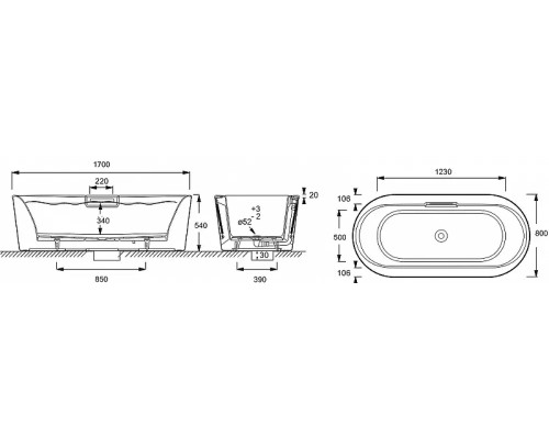 Чугунная ванна Jacob Delafon Volute 170x80 6D063-00 цвет Белый