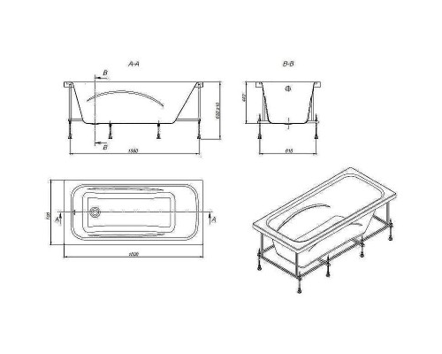 Акриловая ванна Roca Line 150x70 ZRU9302982 без гидромассажа