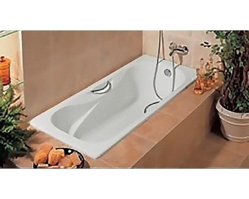 Чугунная ванна Roca Malibu 160x75 2310G000R с отверстиями для ручек с противоскользящим покрытием