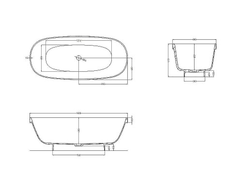 Ванна из искусственного камня Salini Greca 180х80 103121M Белая матовая