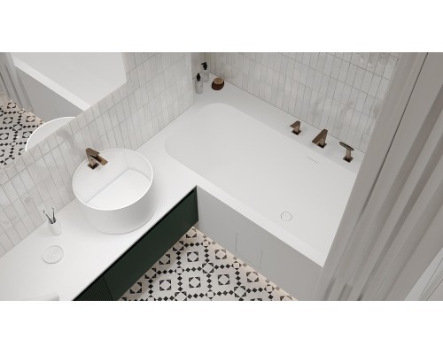 Ванна из искусственного камня Salini Orlanda Axis Kit 190х80 103321M Белая матовая