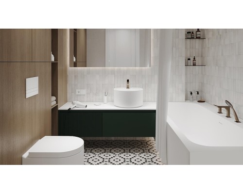 Ванна из искусственного камня Salini Orlanda Axis Kit 190х80 103321M Белая матовая