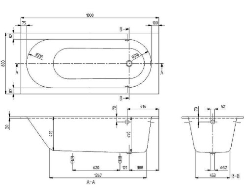 Квариловая ванна Villeroy&Boch Oberon 180x80 UBQ180OBE2V-01 без гидромассажа