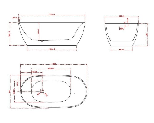 Акриловая ванна Vincea 170x80 VBT-601-1700 цвет Белый