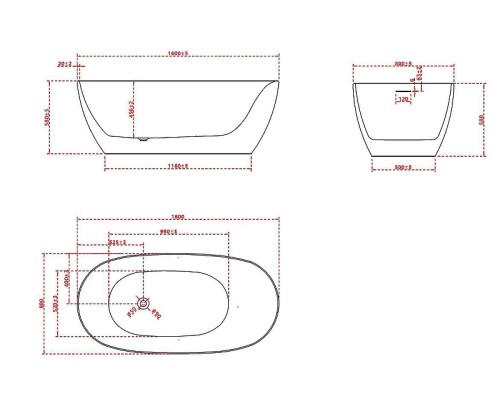 Акриловая ванна Vincea 160x80 VBT-601-1600 цвет Белый