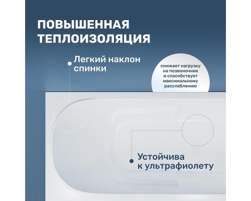 Акриловая ванна Vincea 170х75 VBT-2A170-LG цвет Белый