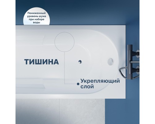 Акриловая ванна Vincea 170х75 VBT-2A170-LG цвет Белый