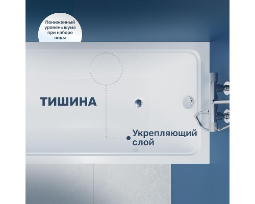 Акриловая ванна Vincea 150х70 VBT-2G150-LG цвет Белый