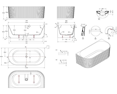 Акриловая ванна Vincea 170х80 VBT-706-1700 цвет Белый