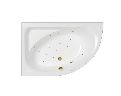 Акриловая ванна Whitecross Aquarella 170x110 L 0108.170110.100.RELAX.GL цвет Белый с гидромассажем форсунки Золото