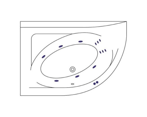 Акриловая ванна Whitecross Aquarella 170x110 L 0108.170110.100.RELAX.WH цвет Белый с гидромассажем форсунки Белые