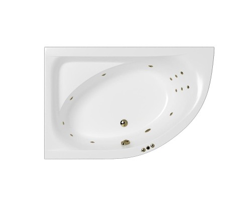 Акриловая ванна Whitecross Aquarella 170x110 L 0108.170110.100.SMART.BR цвет Белый с гидромассажем форсунки Бронза