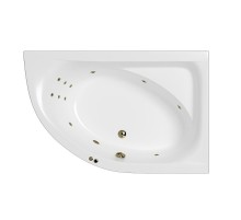 Акриловая ванна Whitecross Aquarella 170x110 R 0109.170110.100.LINE.BR цвет Белый с гидромассажем форсунки Бронза