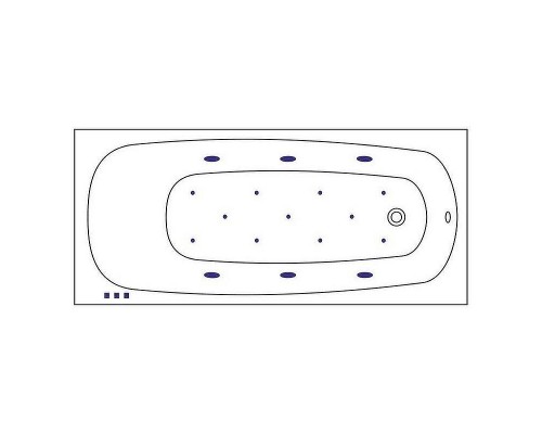 Акриловая ванна Whitecross Layla 180x80 0102.180080.100.RELAX.WH с гидромассажем