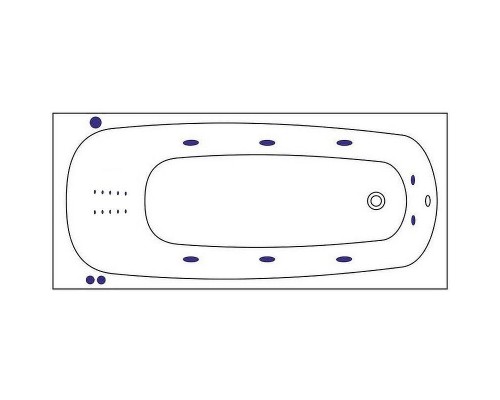 Акриловая ванна Whitecross Layla Slim 170x75 0122.170075.100.SMARTNANO.GL с гидромассажем