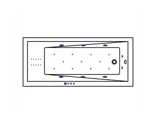 Акриловая ванна Whitecross Wave 180x80 0101.180080.100.ULTRANANO.GL с гидромассажем