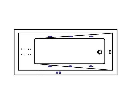Акриловая ванна Whitecross Wave Slim 170x70 0111.170070.100.LINENANO.GL с гидромассажем