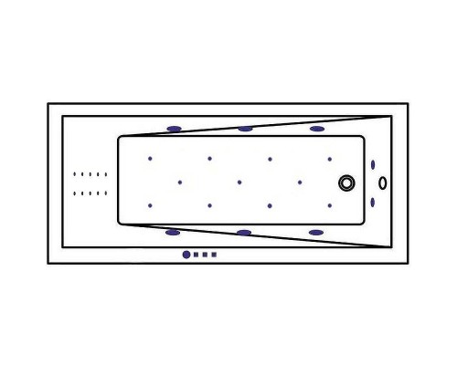 Акриловая ванна Whitecross Wave Slim 180x80 0111.180080.100.ULTRANANO.GL с гидромассажем