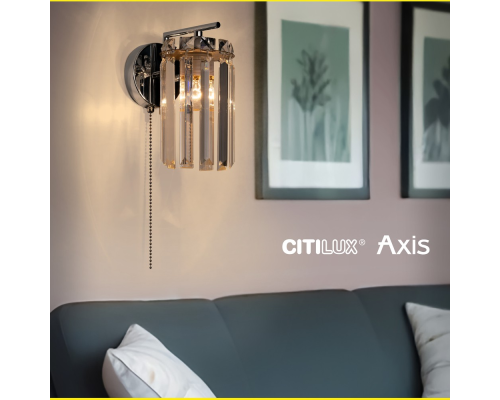 Citilux AXIS CL313411 Бра хрустальное с выключателем Хром