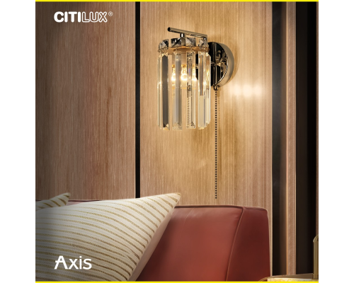 Citilux AXIS CL313411 Бра хрустальное с выключателем Хром