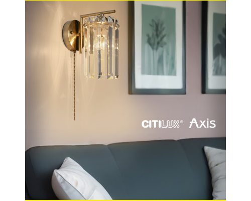 Citilux AXIS CL313413 Бра хрустальное с выключателем Бронза