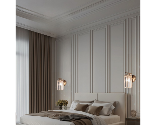 Citilux AXIS CL313413 Бра хрустальное с выключателем Бронза