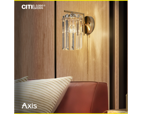 Citilux AXIS CL313413 Бра хрустальное с выключателем Бронза