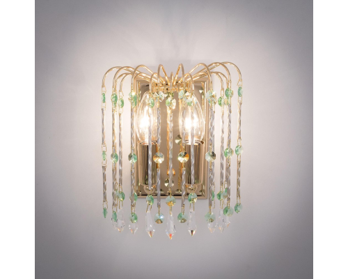 Citilux Опера CL304423 Бра хрустальное Золото Зелёный