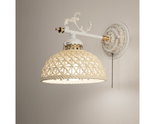 Citilux Трензадо CL415311 Бра керамическое с выключателем Белое с патиной