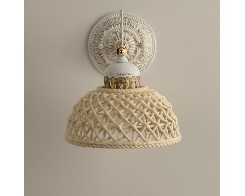 Citilux Трензадо CL415311 Бра керамическое с выключателем Белое с патиной