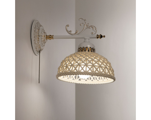 Citilux Трензадо CL415311 Бра керамическое с выключателем Белое с патиной