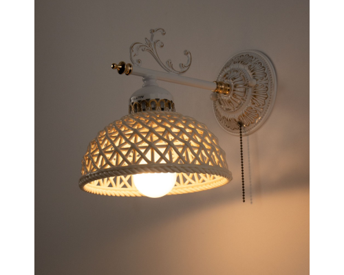 Citilux Трензадо CL415311 Бра керамическое с выключателем Белое с патиной