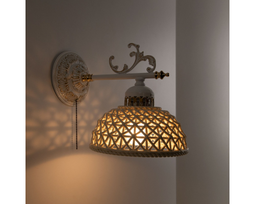 Citilux Трензадо CL415311 Бра керамическое с выключателем Белое с патиной