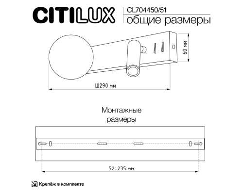 Citilux Декарт CL704450 LED Светильник с выключателем Белый+Бронза
