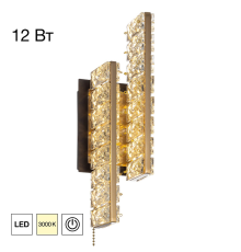 Citilux PALANT CL325422 LED Бра хрустальное с выключателем Чёрный+Бронза