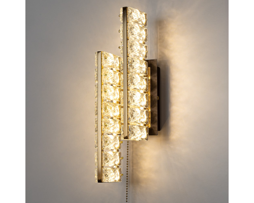 Citilux PALANT CL325422 LED Бра хрустальное с выключателем Чёрный+Бронза