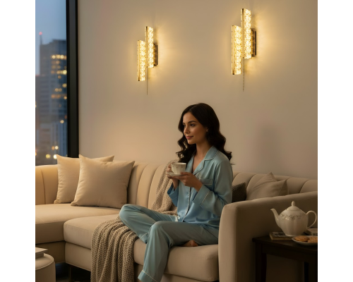 Citilux PALANT CL325422 LED Бра хрустальное с выключателем Чёрный+Бронза