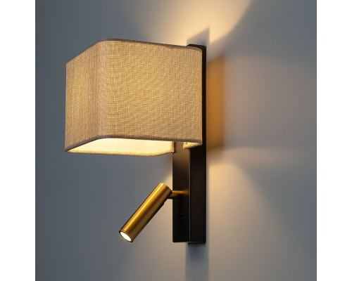 Citilux DEKART CL704483 LED Бра с песочным абажуром и выключателем Чёрное