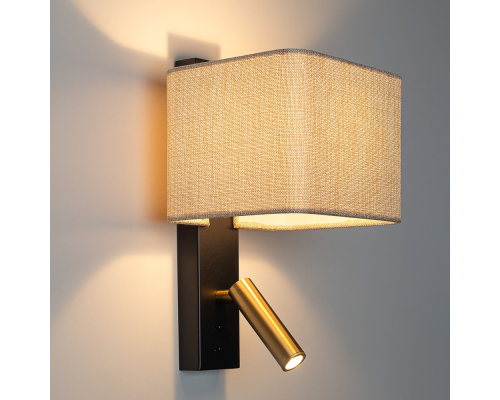 Citilux DEKART CL704483 LED Бра с песочным абажуром и выключателем Чёрное